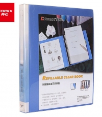齊心NF407A-S 40頁A4活頁資料冊(cè)30孔塑膠夾藍(lán)*10