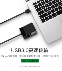 綠聯(lián)USB3.0多功能讀卡器1M/30335